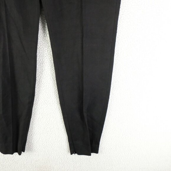 Peachoo Krejberg Dress Pants Womens 44 Black Slim Fit Trousers Viscose Linen - Picture 3 of 14